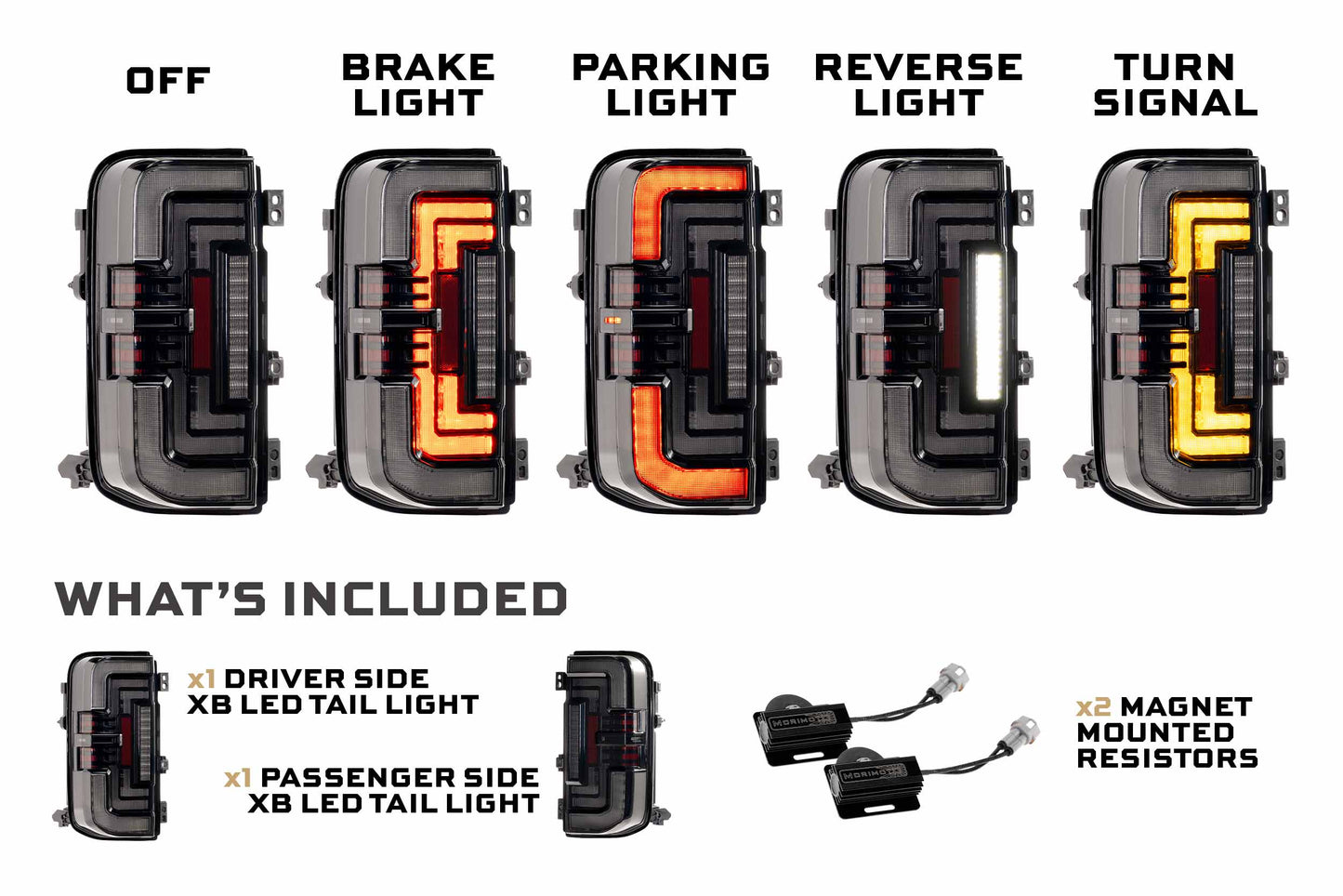 XB LED Tail Lights: Ford Bronco (21+ / Smoked Lens / Set)