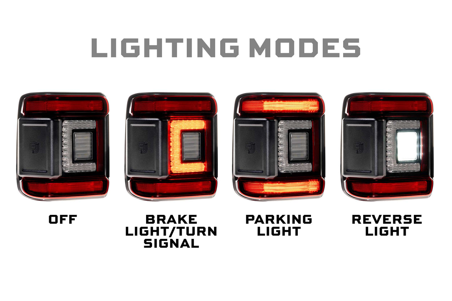 XB LED Tail Lights: Jeep Wrangler JL (18+ / Red Lens / Set)