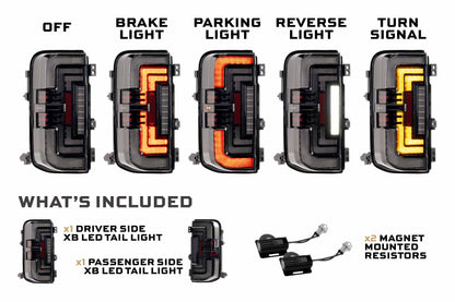 XB LED Tail Lights: Ford Bronco (21+ / Smoked Lens / Set)