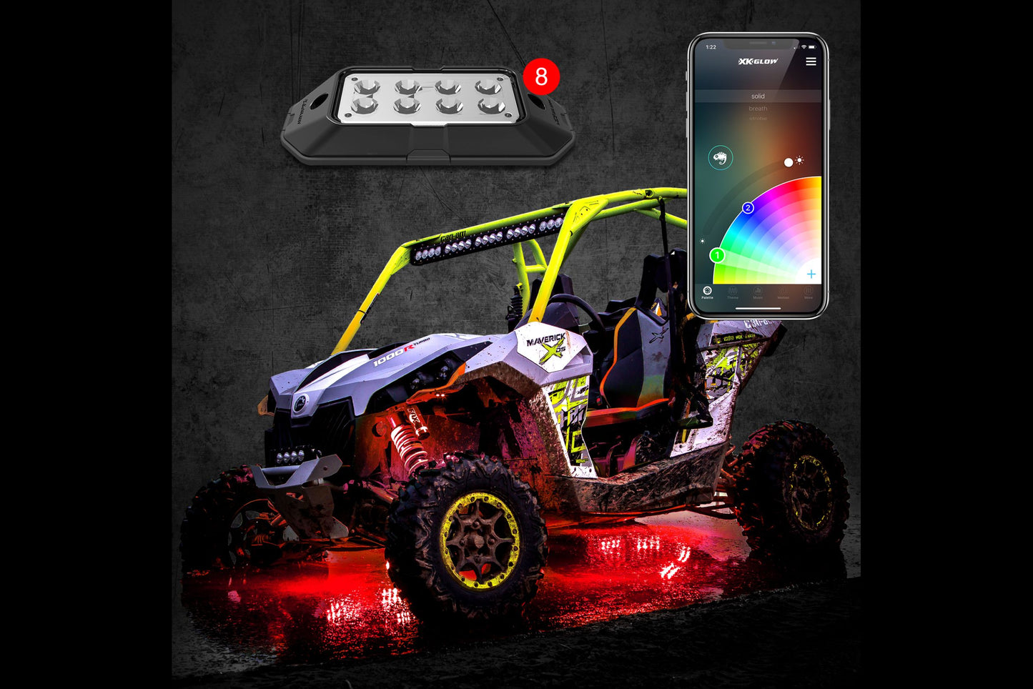XKGlow LED Rock Light Kit: White / 18pc